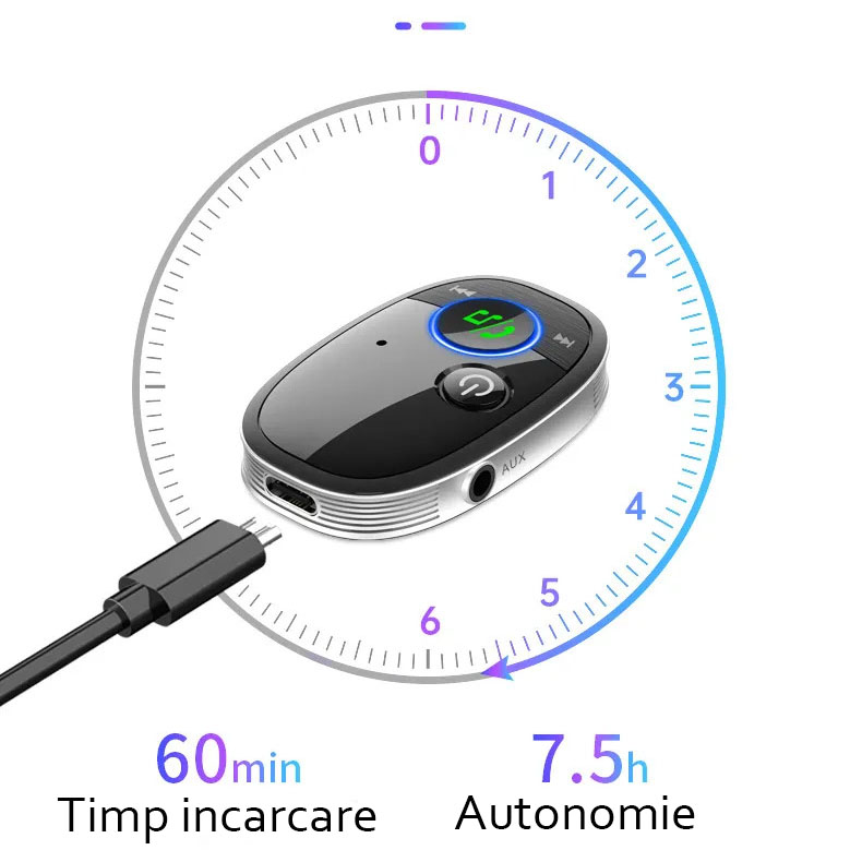 Adaptor Bluetooth Kubetron 5.0 - Sunet Superior și Conectivitate Fără Fir pentru Mașina Ta 6 T6 m