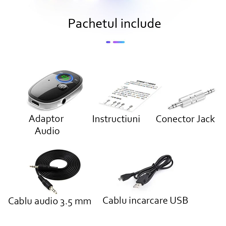 Adaptor Bluetooth Kubetron 5.0 - Sunet Superior și Conectivitate Fără Fir pentru Mașina Ta 7 T6 z