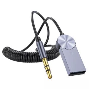 Adaptor Bluetooth Auto Kubetron | Jack 3.5mm | Compatibil iOS & Android | Gri | Bluetooth 5.0