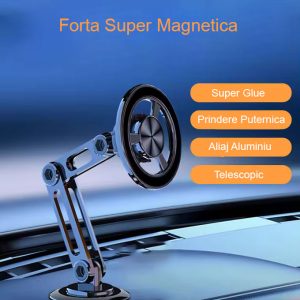 Suport Auto Telefon, Magnetic și Telescopic -QY-398, Pliabil și Rezistență la Temperatură
